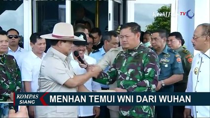 Sorak WNI dari Wuhan Saat Dikunjungi Menhan Prabowo di Natuna
