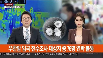 우한발 입국 전수조사 대상자 중 76명 연락 불통