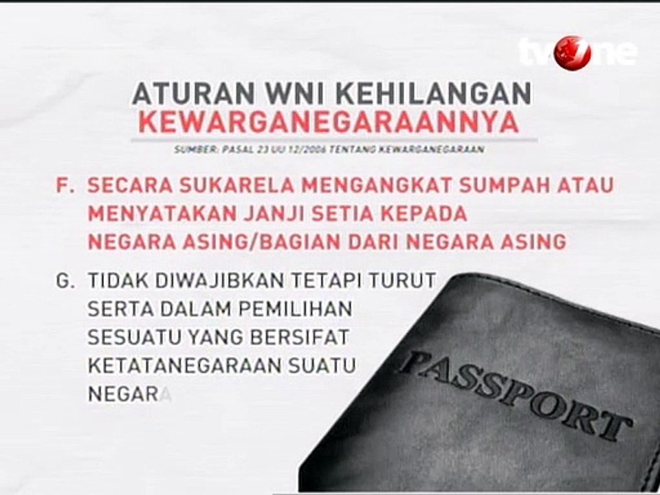 Aturan WNI Kehilangan Kewarganegaraannya