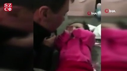 Şehitten geriye 3 aylık kızıyla vedalaştığı görüntüler kaldı