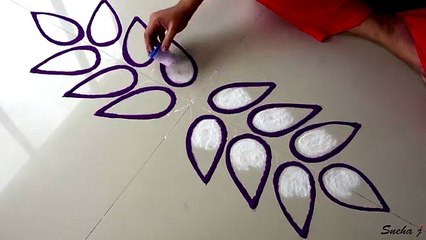 #151 Beautiful BORDER rangoli designs with coloursflowers border rangoli