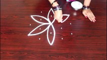 beginners kolam with 5 to 3 interaced dots- simple muggulu designs- easy rangoli designs with dots