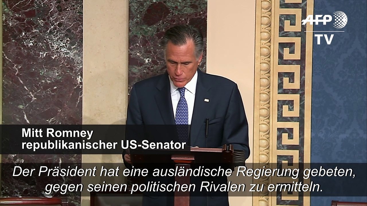Impeachment-Verfahren: Senator Mitt Romney stimmt gegen Parteifreund Trump