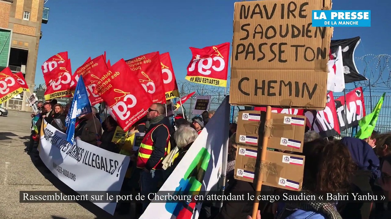 Escale controversée du cargo saoudien « Bahri Yanbu» dans le port de Cherbourg (Manche)