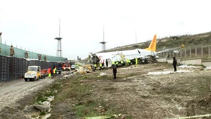 Pistten çıkan uçak parçalara ayrılıp kaldırılacak