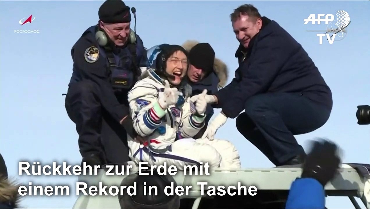 US-Astronautin nach Rekordaufenthalt im All wieder auf der Erde
