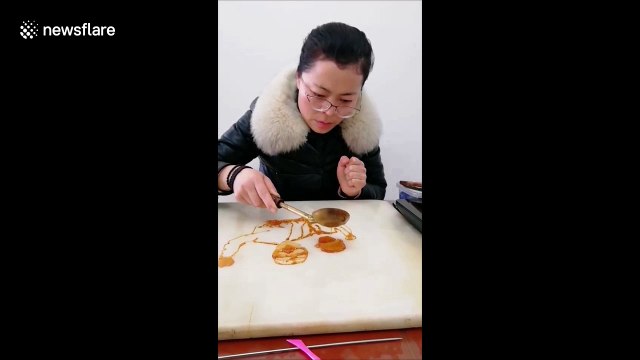 Chinese woman creates amazing sugar paintings to support Wuhan during the coronavirus outbreak