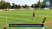 Rojo no viajará a Rosario y se quedó trabajando después de hora