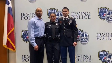 Police Officer Surprised By Military Son At Swearing-In Ceremony