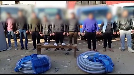 لحظة ضبط عصابة تسرق خطوط البترول في المنوفية