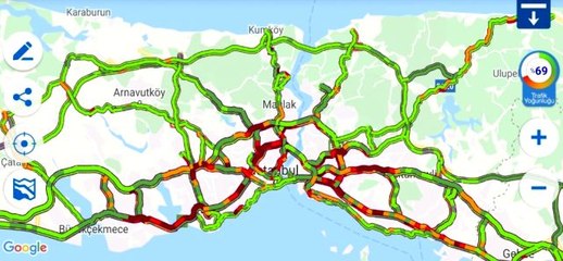 İstanbul'da trafik yoğunluğu