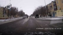 Person Fakes Fall in Front of Driver with Dashcam