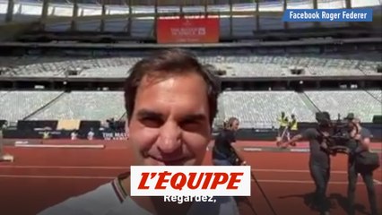 Video herunterladen: Federer découvre le terrain de l'exhibition face à Nadal - Tennis - WTF