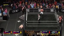WWE 2K18 brock lesner -boker t vs Aj style-Triple h