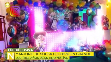 ¡Marjorie de Sousa celebró en grande los tres años de su hijo Matías! | Ventaneando