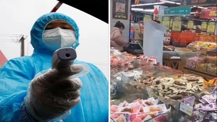 Coronavirus-fearing shopper spotted wearing full-body plastic tube in China