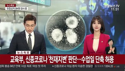 [속보] 교육부, 신종코로나 '천재지변'판단…수업일 단축 허용