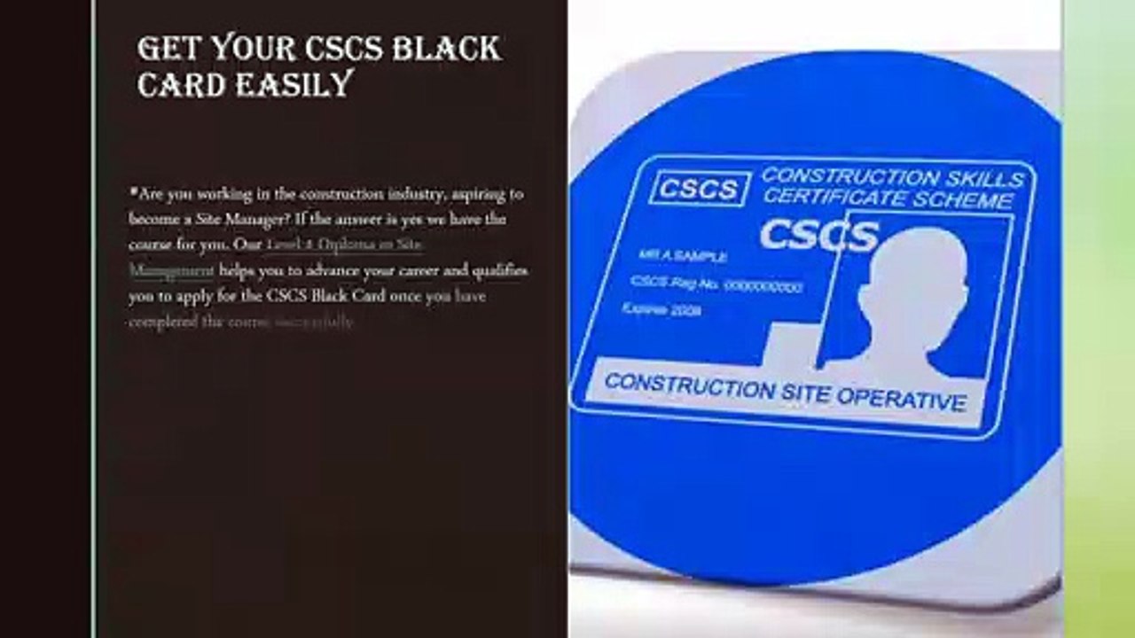 SMSTS CSCS CARD