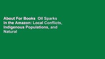 About For Books  Oil Sparks in the Amazon: Local Conflicts, Indigenous Populations, and Natural