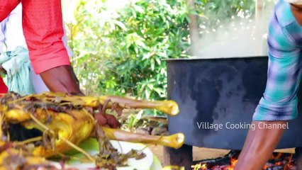 MUTTON BIRYANI - 2 FULL GOAT Biryani recipe cooking and eating in village - Arabic Full Goat Cooking