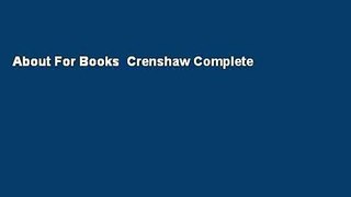 About For Books  Crenshaw Complete