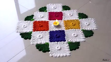 Beautiful and innovative multicolored rangoli for diwali  Easy rangoli designs