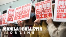 Hong Kong medical workers stage protest at Hospital Authority offices