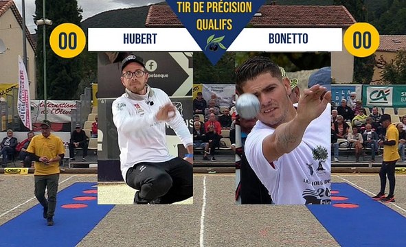 Tir de précision J. HUBERT vs M. BONETTO Quart Nyons pétanque 2019