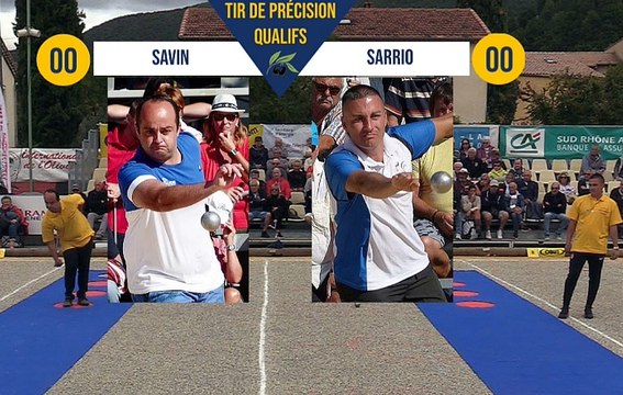 Tir de précision C. SARRIO vs A. SAVIN Quart Nyons pétanque 2019