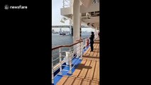 Woman describes life on board Diamond Princess as passengers allowed out on deck for first time since quarantine
