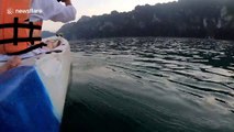 Morning boat trip on an amazing calm lake