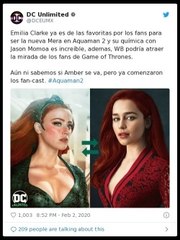 Aquaman 2: ¿adiós Amber Heard, hola Emilia Clarke?