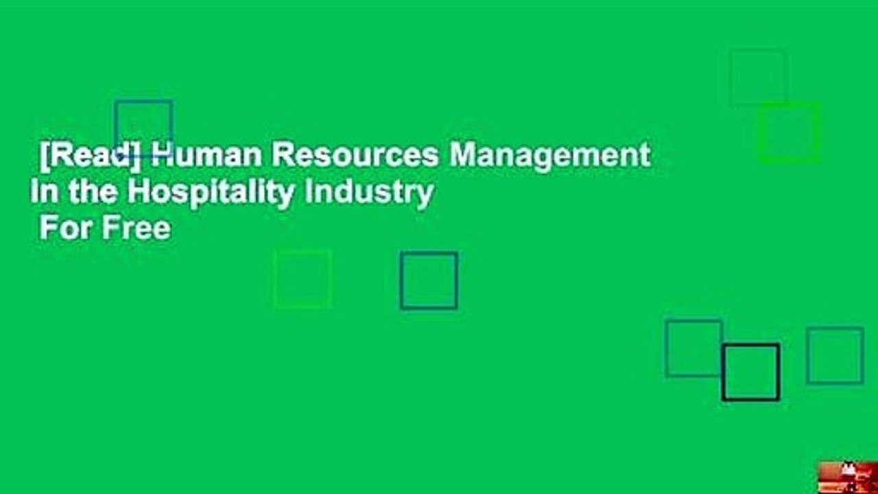 [Read] Human Resources Management in the Hospitality Industry  For Free