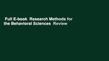 Full E-book  Research Methods for the Behavioral Sciences  Review