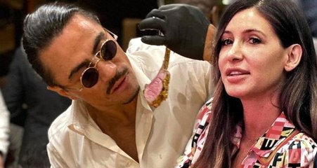 Nusret'te altın kaplama görünümlü biftek yedi, kocası Lucas Hernandez'e baklava götürdü