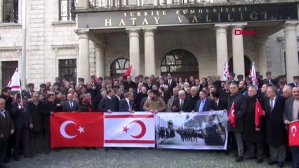 Hatay'da, kktc cumhurbaşkanı akıncı'ya tepki