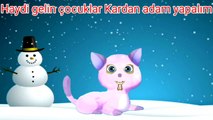 Kardan adam çocuk şarkısı | Konuşan kediler çocuk şarkıları çizgi film izle.