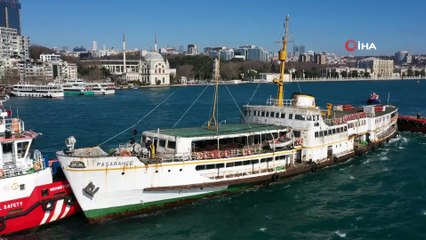 Tarihi Paşabahçe vapuru yenilenmek için Haliç’e çekiliyor