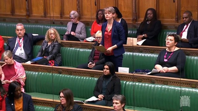 Yvette Cooper addresses Priti Patel in Commons