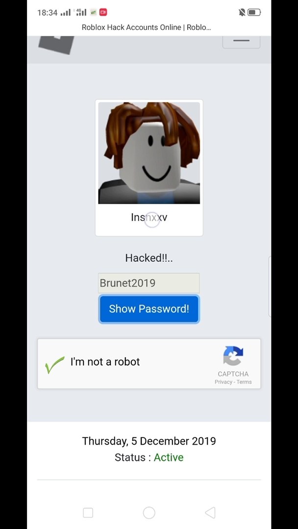 Hack Roblox Account Password 2017