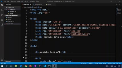 youtube data api v3 - search and display