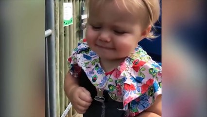 Baby's First Meeting With Animals - Funny Baby Outdoor