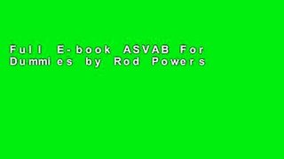 Full E-book ASVAB For Dummies by Rod Powers