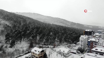 Aydos Ormanı’nda hayran bırakan kar manzarası