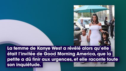 Kim Kardashian  sa fille North victime d'une mauvaise chute et blessée au visage