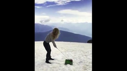 Glacier golfing by Caroline Wozniacki