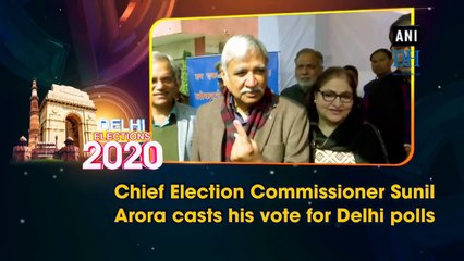 Chief Election Commissioner Sunil Arora casts his vote for Delhi polls