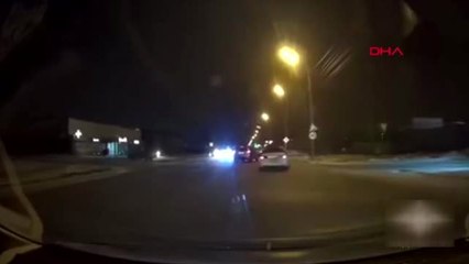 Polis, suçluların aracının tavanında 3 kilometre gitti