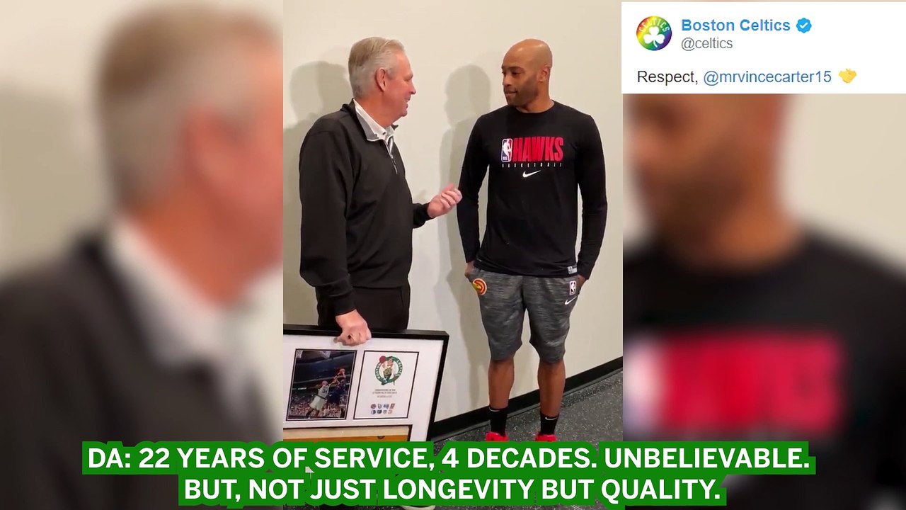 C’s Gift Vince Carter With Photo Of His First NBA Basket