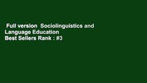 Full version  Sociolinguistics and Language Education  Best Sellers Rank : #3